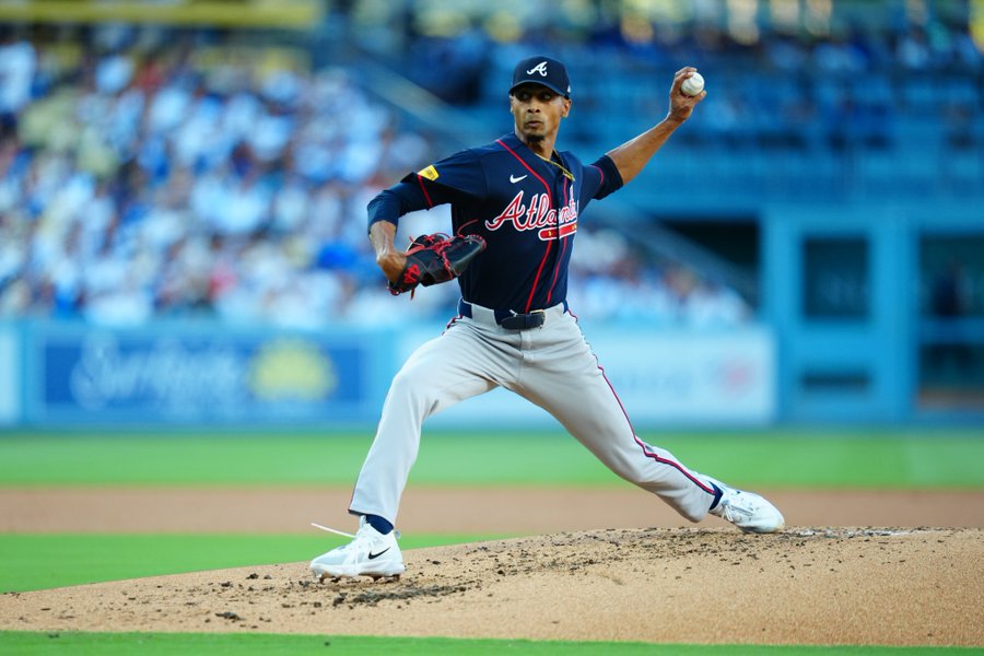 Bravos de Atlanta durante el Juego 2 de la Serie Divisional ante los Dodgers