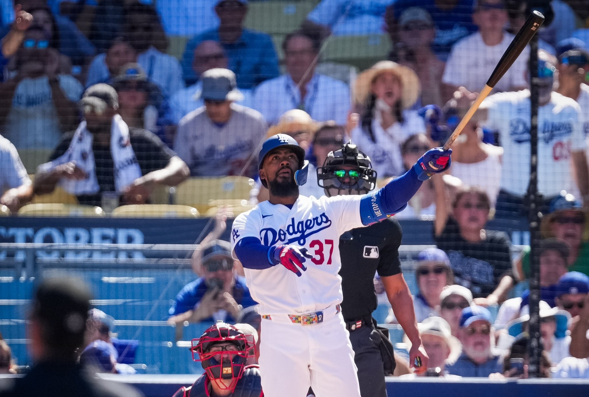 Jugador de los Dodgers durante el Juego 1 de la Serie Divisional de MLB